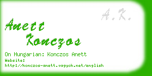 anett konczos business card